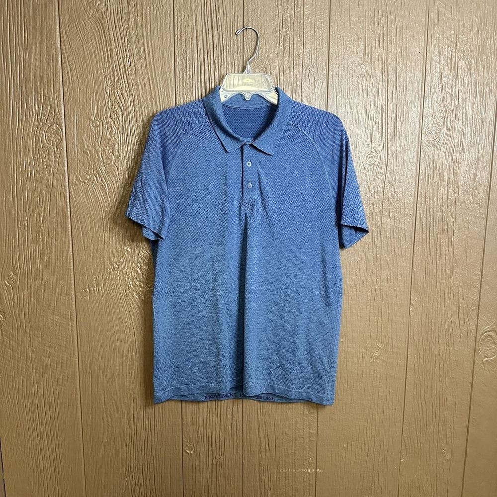 Lululemon Metal Vent Tech Polo 2.0 Midnight Shadow/Tempest Blue Size L Golf